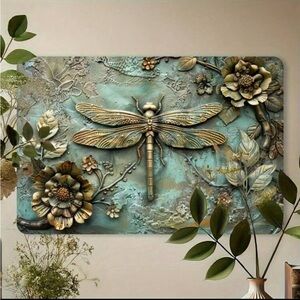 Vintage Teal Dragonfly Metal Indoor/Outdoor Decor NEW 🏷️